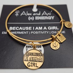 NWT Alex & Ani Because Im A Girl Russian Gold Charm Bracelet