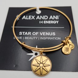 NWT Alex & Ani Star Of Venus Russian Gold Charm Bracelet