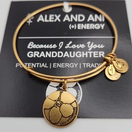 NWT Alex & Ani Becsuse I Love You Granddaughter Russian Gold Charm Bracelet