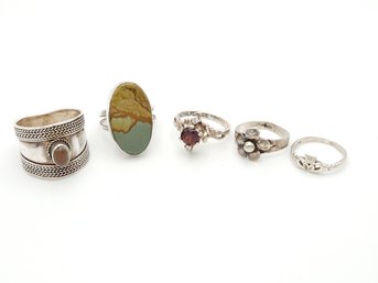 Sterling Silver Ring Lot Asst Sizes