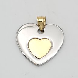 Stainless Steel & 18k 1' Heart Pendant