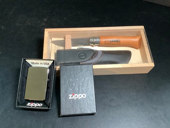 Zippo Ligther And Opinel Knife
