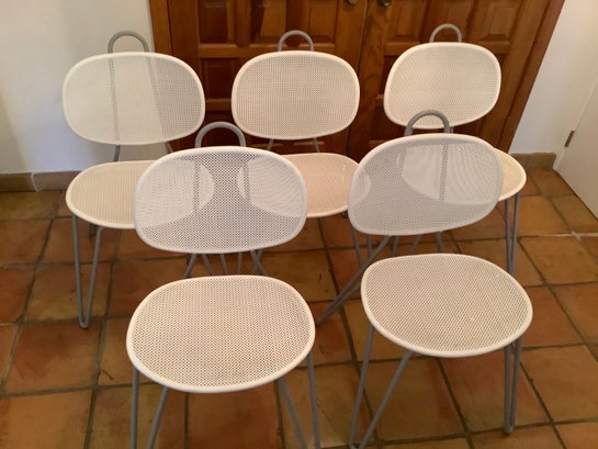 5 Crate And Barrel White Chairs