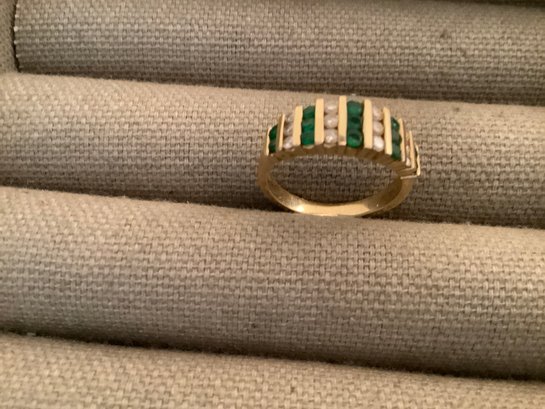 Diamond & Emerald- 14 KT Ring