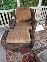 Wicker Outdoor Chair  W/Hassock