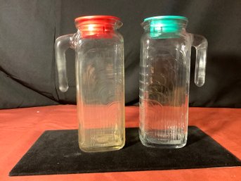 Vintage Glass Pitchers Made In Italy