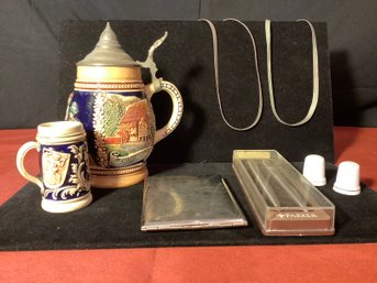 Vintge Cigarette Case,Steins Parker Pen Set And More