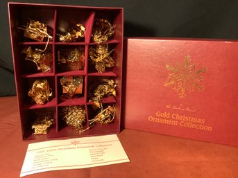 Danbury Mint Gold Christmas Ornament Collection In Box