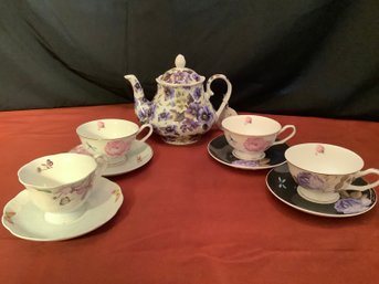 Teapot, & Tea Cup Grouping