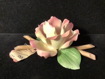 Capodimonte Rose With Tag