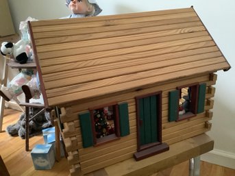 Fully Furnished Log Cabin Doll House