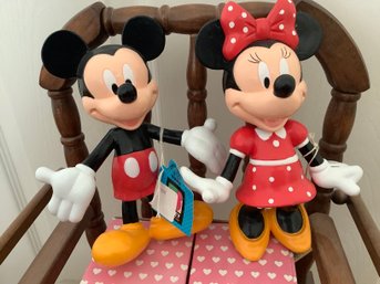 Disney Mickey & Minnie Bobble Heads W/ Tags