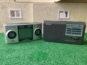 Sony Weather AM/FM & Sharper Image Clock Radio