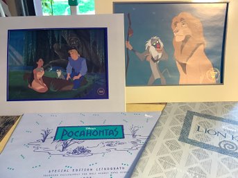 Disney Lithographs- Group Of 2-Lion King & Pocahontas