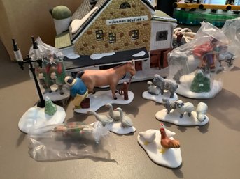 Dept 56 Amish Barn With Accessories