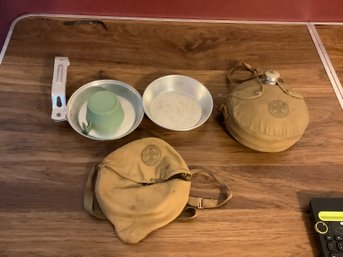 Vintage Boy Scouts Mess Kit And Canteen