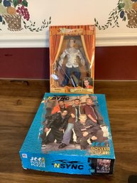 N SYNC Lance Bass Figurine And Puzzle