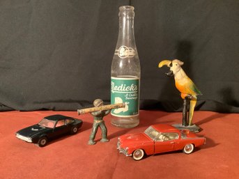 Lesney, Lead Soldier , Cast Iron Parrot Bottle Opener, Franklin Mint Car & More