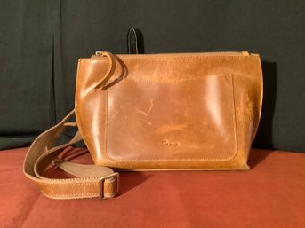 S-Zone Brown Leather Shoulder Bag