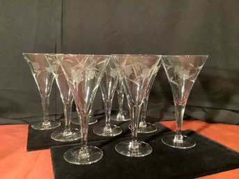 Etched Wine Or Champagne Glasses