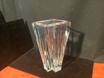 Ovations Hand Cut Crystal Vase W/Tag