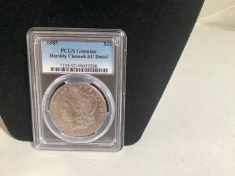 Graded Morgan Silver Dollar 1885 PCGS AU Detail
