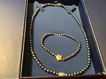 New-4-5mm Pearl Necklace & Matching Bracelet
