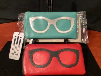 NEW-Ill Of New York 2 Leather Eyeglass Cases