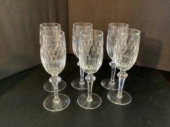 6  Rare Waterford Crystal Curraghmore Flute Glass Lot 1