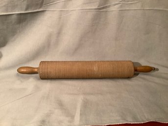 Vintage Scandinavian Grooved Wood Rolling Pin