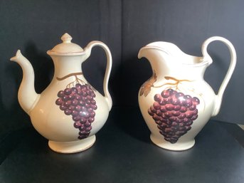 Decorative Ceramic Pitcher And Tea Pot 12 Inches Tall