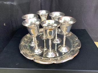 International Silver Co. Aperitif  Cups With Tray