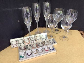 Wine Glasses And Wine Glass Charms