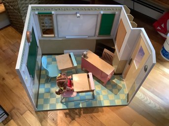 School House For Dolls With Furniture Etc.