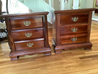 Pair Of Matching Nightstands Or Corner Tables Made In The USA