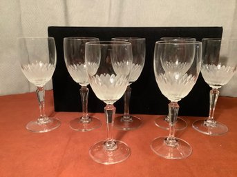Hand Cut Frosted Wine Glasses