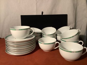 Exclusive Christofle China Alliance Coffee Cups & Saucers