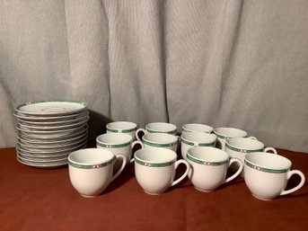 Exclusive Christofle China Alliance Demi Tasse  Cups & Saucers