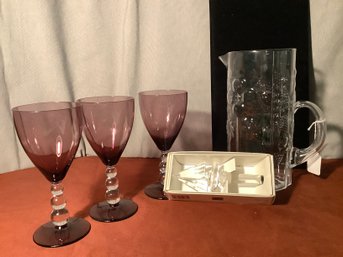 Dark Purple Wine Goblets & Sangria Pitcher & More