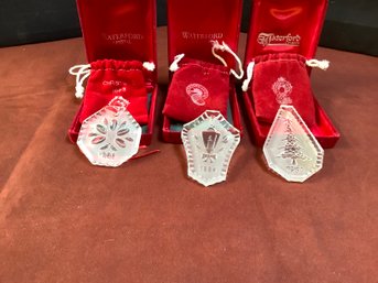 3 Waterford Ornaments 12 Days Of  Christmas