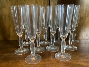 GROUP OF CHAMPAGNE GLASSES & COASTERS