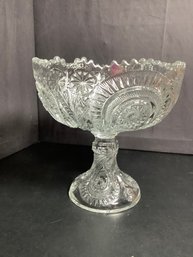 STUNNING HAND CUT  CRYSTAL PEDESTAL COMPOTE