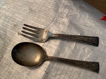 Vintage Sterling Silver Baby Fork & Spoon