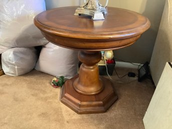 Round Pedestal Table-Perfect For Living Room Or Den
