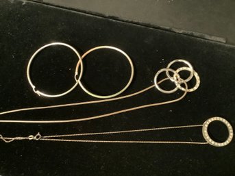 925 Silver Chains & 925 Hoop Earrings-Read Description