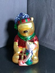 Large 11 Inch  Winnie The Pooh & Piglet Mercury Glass Figurine