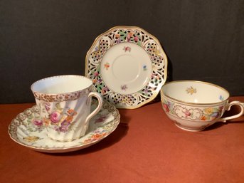 Dresden Cup & Saucer & Schumann Cup & Saucer