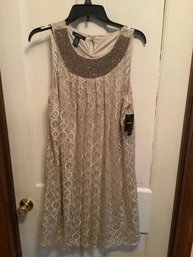 Alfani Clear. Skies New Champagne Print Dress Size M