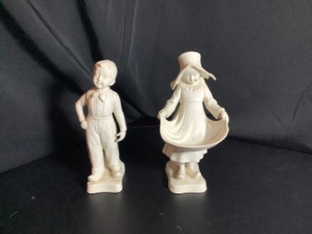 Porcelain Bisque Boy And Girl Vase