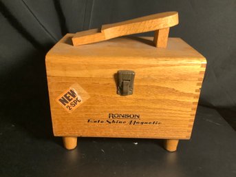 Vintage Ronson Wood Shoe Shine Box